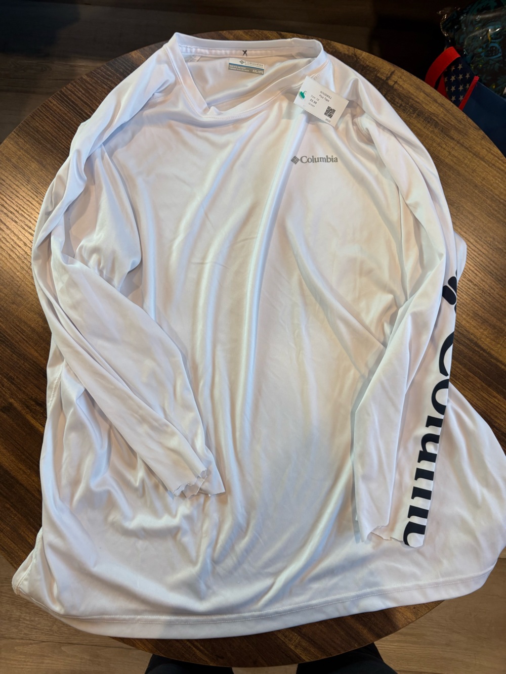Columbia Women's White Long Sleeve Performance Top with Logo